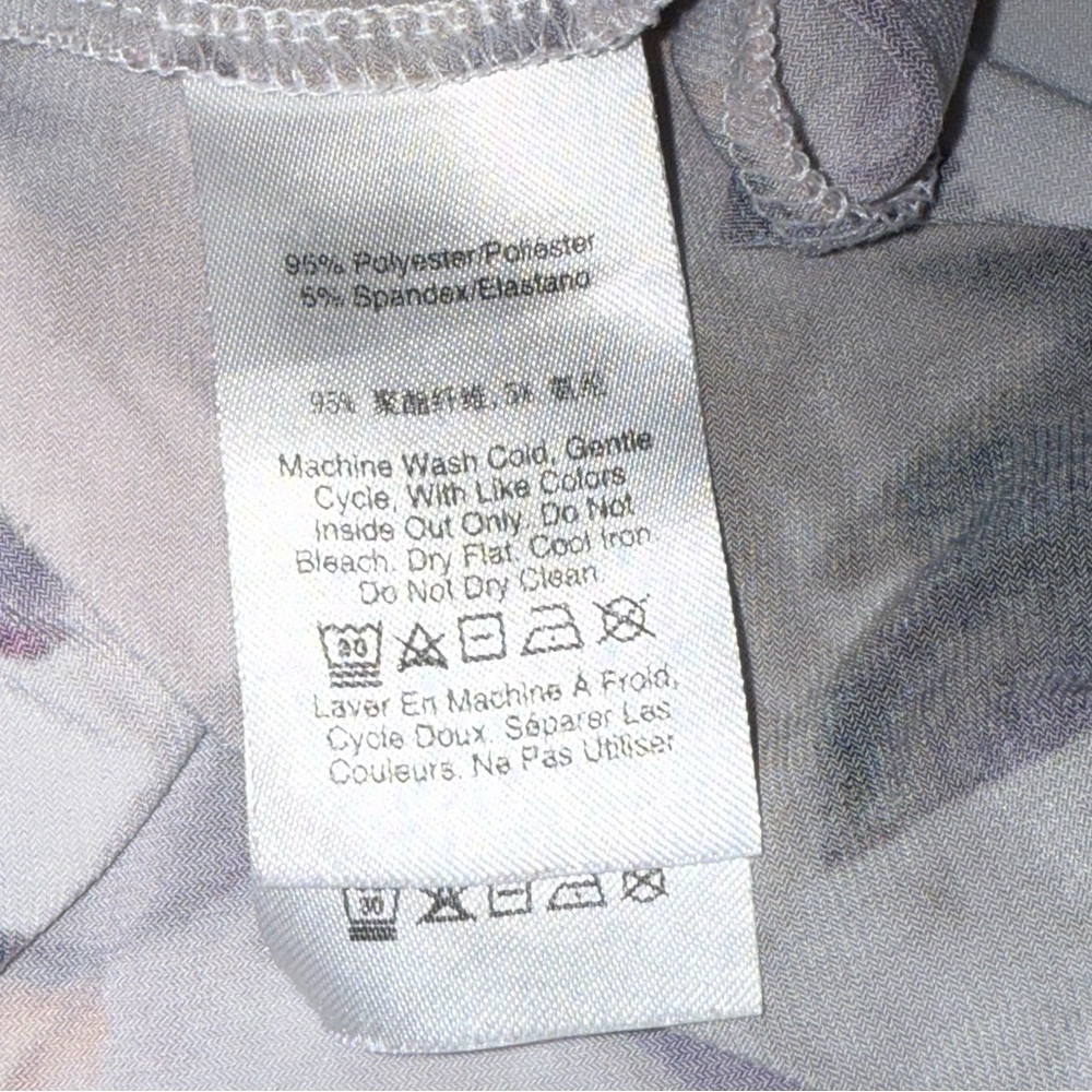 DKNY Floral Cowl Neck Sleeveless Top Purple White Size XL - Picture 6 of 7